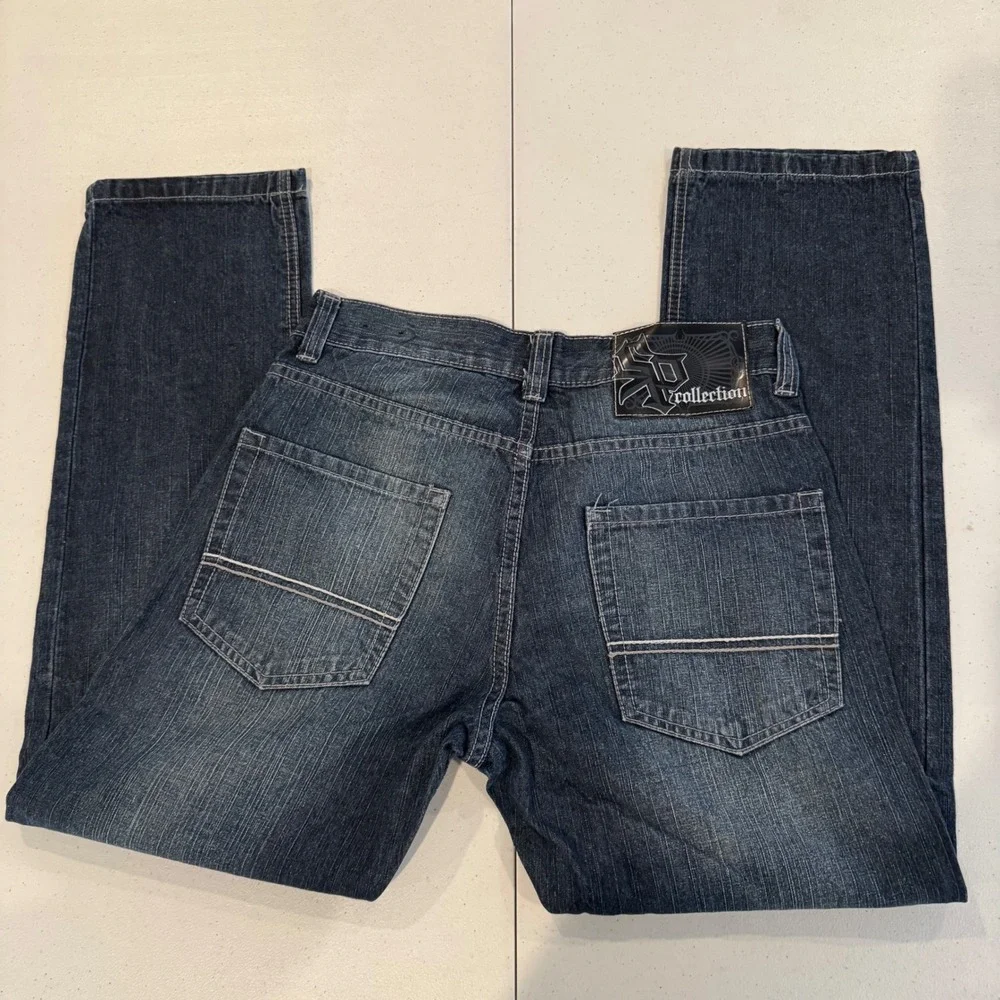 Y2K Southpole SP Collective Mens 30 Dark Wash Straight Leg Jeans Punk Grunge Vtg